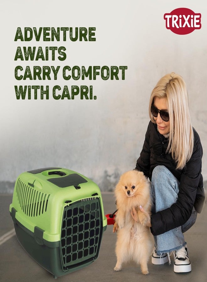 Trixie: - Capri 2 Pet Carrier | Made with Biodegradable Plastic, Perfect for Cats, Dogs, Rabbits and Other Small Animals | Can Hold Upto 8 Kg - 22 x 15 x 13 inch, Apple Green - Image 2